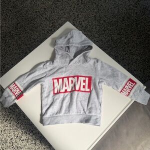 Marvel Light Gray Hoodie with Red Logo